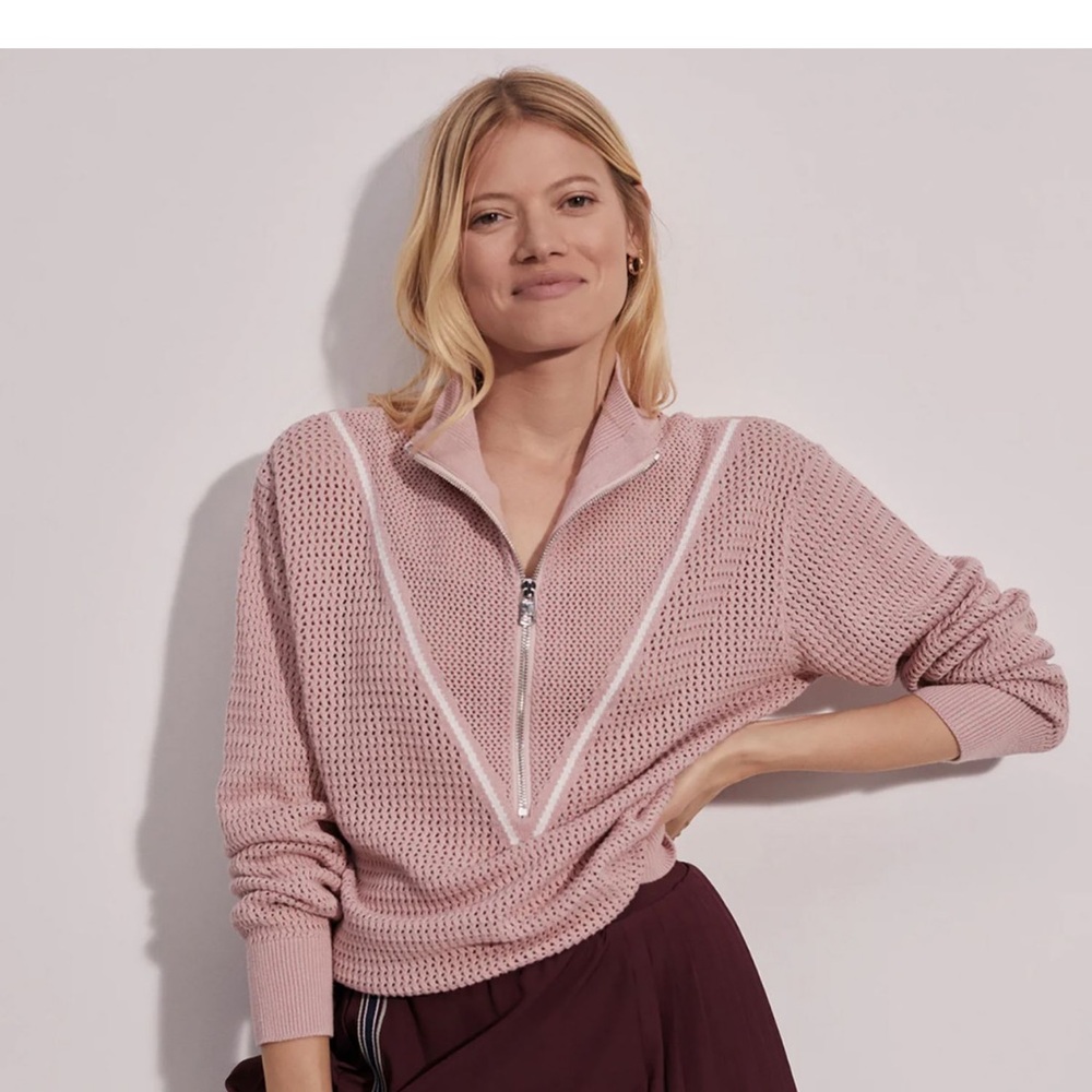 NWT Varley Cava Knit Sweater Sz XL $138 - pale mauve - Picture 1 of 7